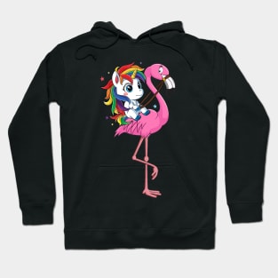 Unicorn Rider Flamingo Funny Hoodie